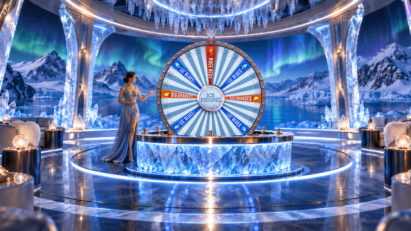 Ice Fishing live casino gameplay